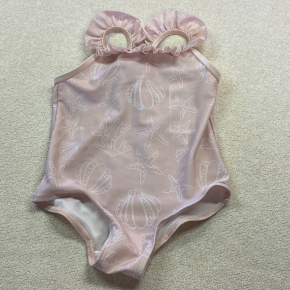 H&M Swim Hm Starfish Seashell One Piece Light Pink Swimsuit 92